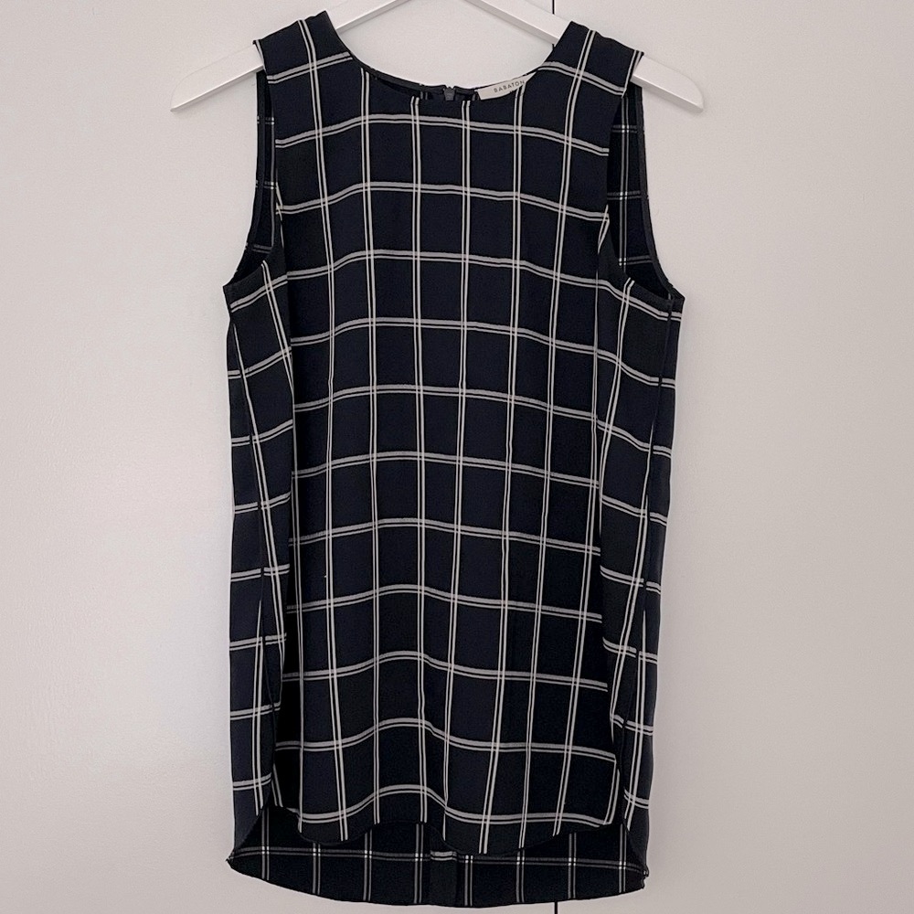 Aritzia Babaton Wieland Blouse, Navy/Birch, Women’s Size Extra Small